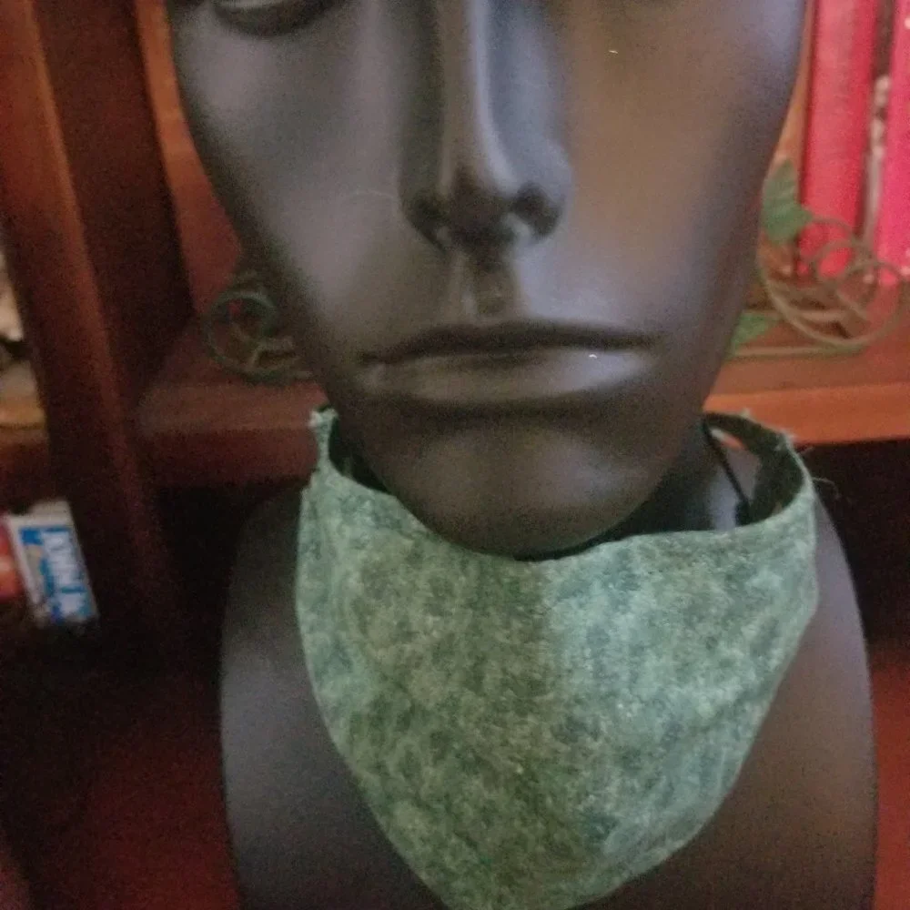 Cloth Face Mask - Silver/Copper Filters-Moss Green